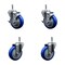 Service Caster 4'' Blue Poly Wheel Swivel 7/16'' Grip Ring Stem Caster Set 2 Brakes, 4PK GR20S414-PPUB-BLUE-TLB-716138-2-S-2 - alternate 1